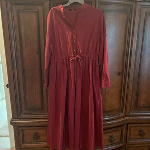 Chic Long Sleeve Red Dress